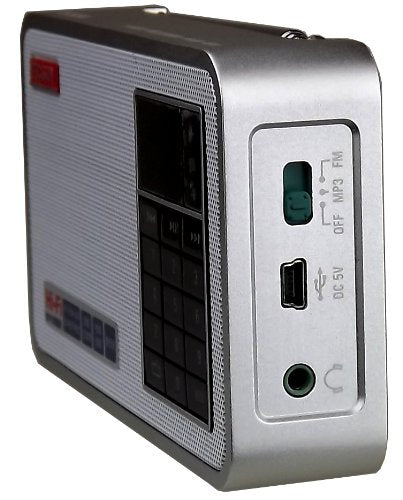Tecsun X3 Built In An Aluminum Case With Rechargeable Fm Radio With Etm, Mp3 Player With Built In Micro Sd Card Slot & Portable Hi Fi Speaker With Dsp Bass For Desktop & Laptop Computers, Color Silver