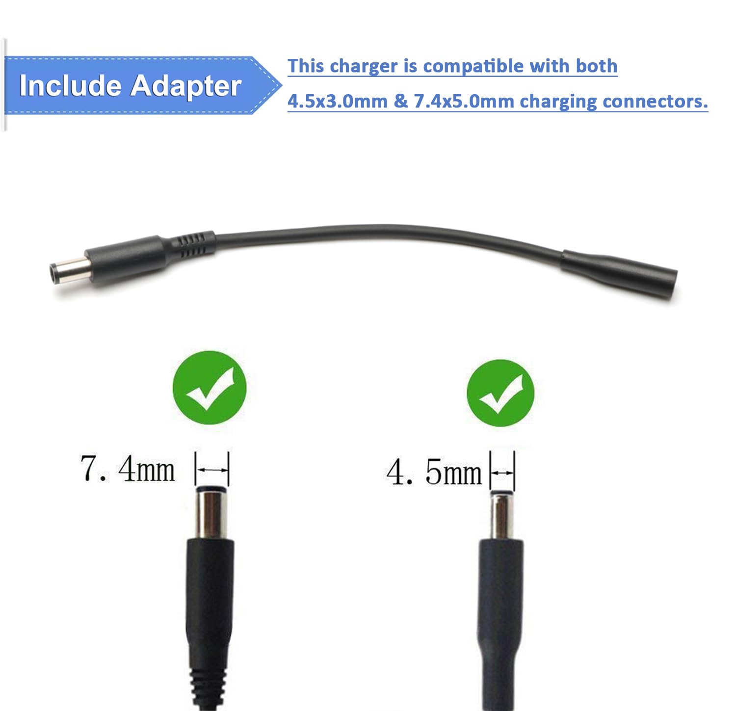 90W 65W Slim Laptop Charger Fit For Dell Latitude 3390 3540 5400 5480 5490 5540 5590 7280 7480 7490 E6430 E5530 E3570 E7440 D630