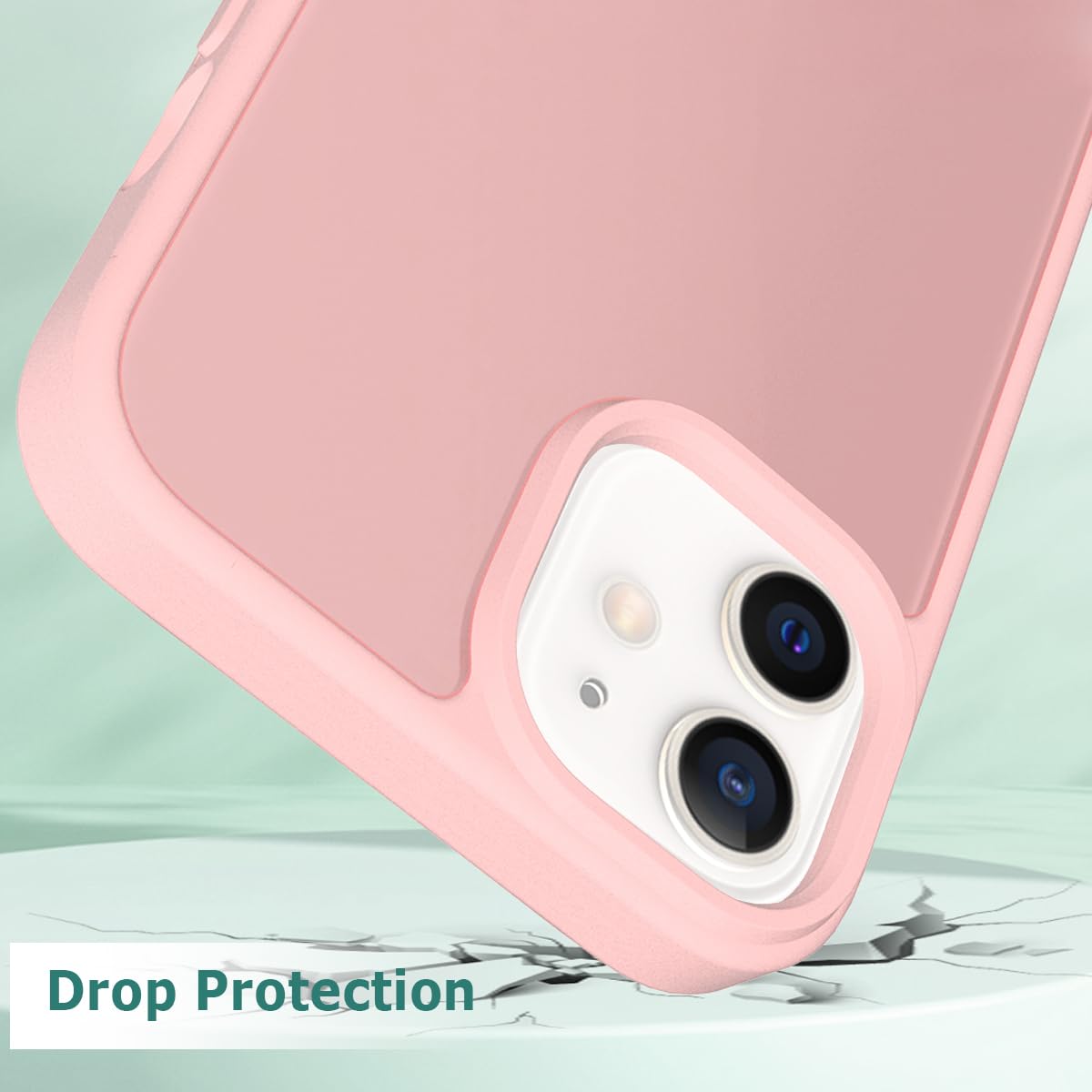 Tenoc Phone Case Compatible With Iphone 11, Pink Case Translucent Protective Bumper Matte Hard Back Cover For 6.1 Inch