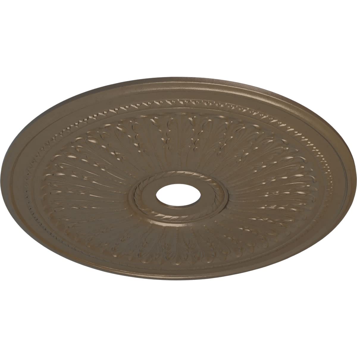 Ekena Millwork Cm29Oawss Oakleaf Ceiling Medallion, 29 1/8''Od X 3 5/8''Id X 1''P, Hand Painted Warm Silver