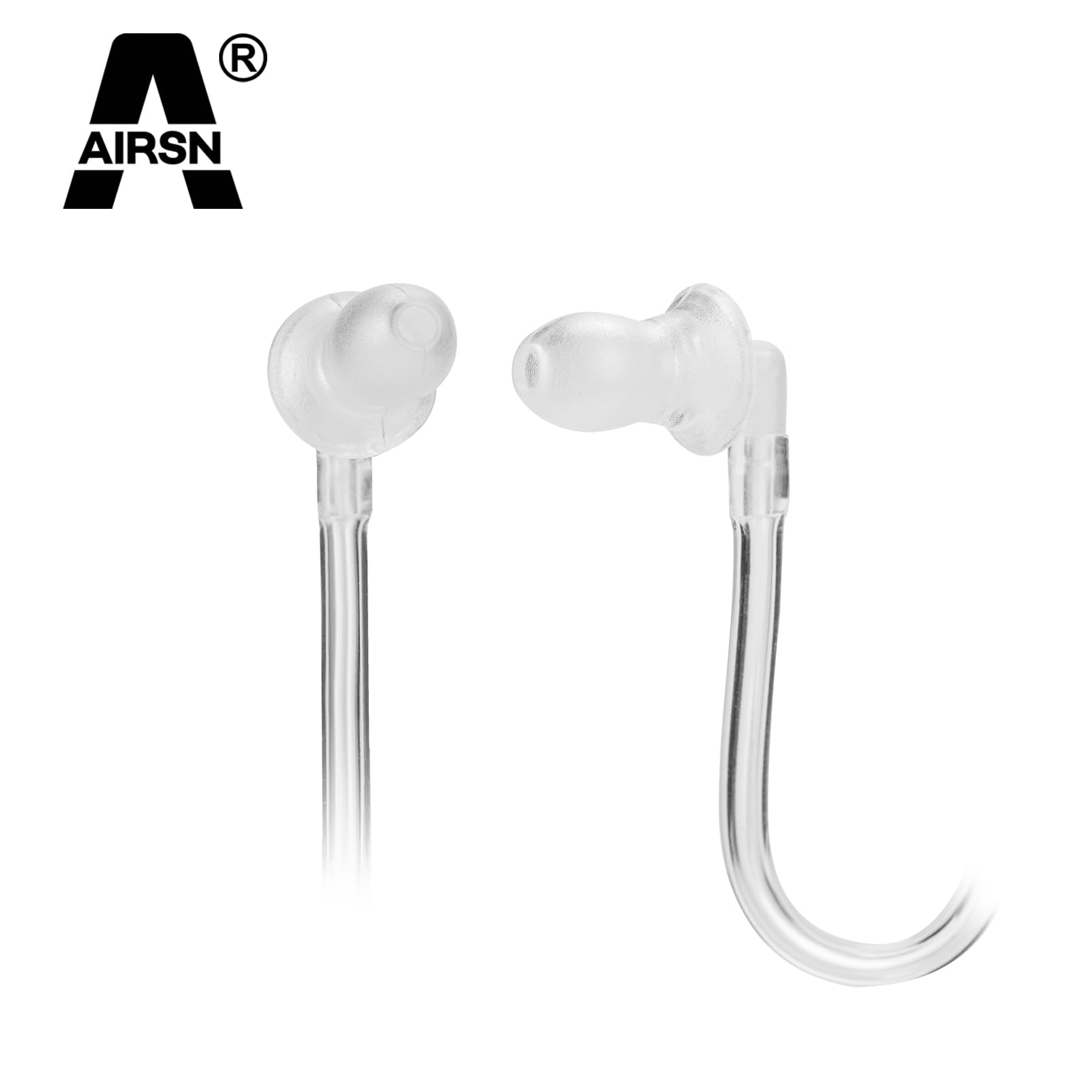 Airsn A Earpiece Headset With Ptt/Vox For Midland Gxt1000Vp4 Gxt1050Vp4 Gxt1000Xb Walkie Talkies/Two Way Radio Transparent Acoustic Tube (Pack Of 2)