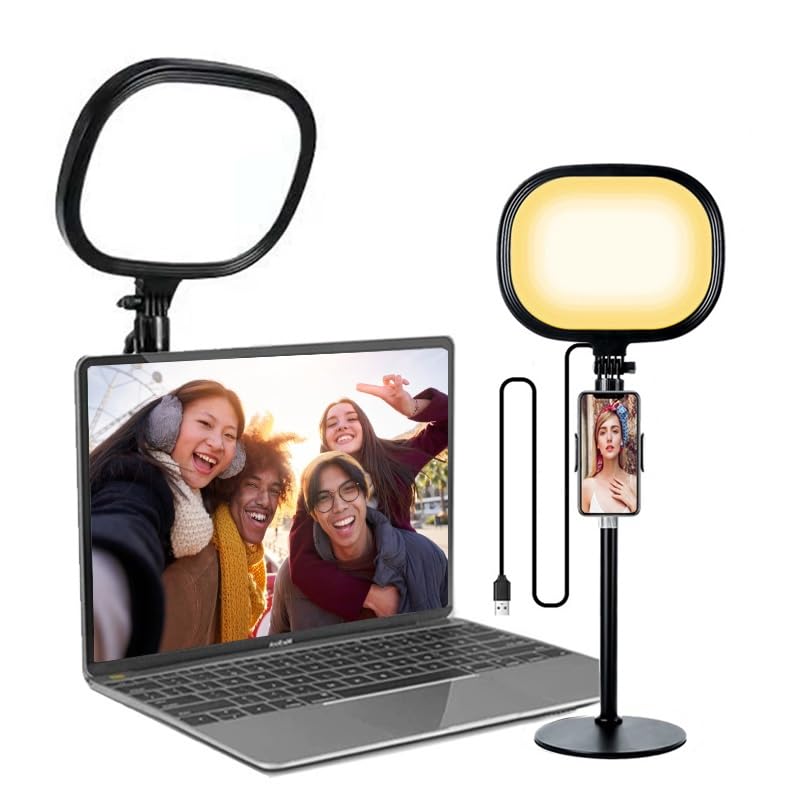 Yoogoal Ring Light For Laptop, Video Conference Lighting Webcam Ring Light For Computer, Adjustable Brightness & Color Temp And