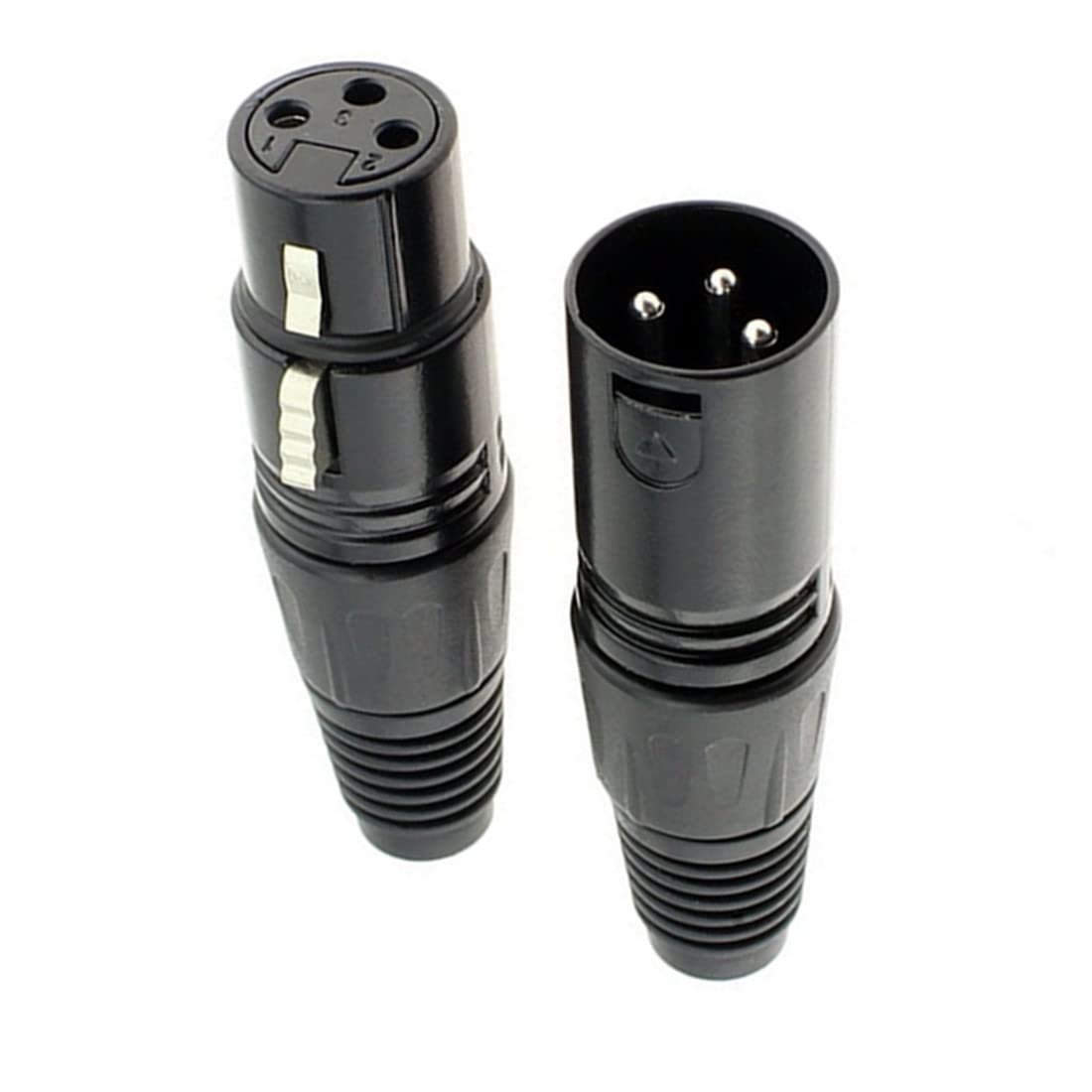 Gdqlcnxb Xlr 3 Pin Male/Female Audio Mic Microphone Connector, Black Housing,4 Pair (Xlr Male/Female)