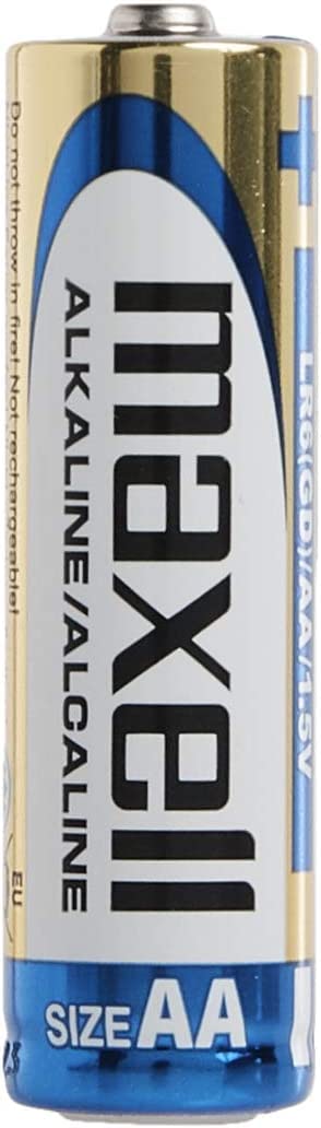 Maxell 723465 AA Alkaline Batteries 1.5V Long-Lasting Mercury-Free 4 Pack