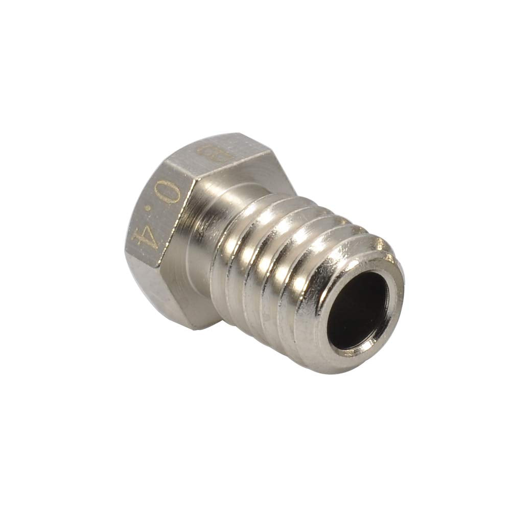 4Pcs 3D Printer M6 Thread Plated Wear Resistant V6 Nozzle 0.4Mm / 3.0Mm Compatible With V5 V6 Hotend/Titan Aero Extruder/Ultimak