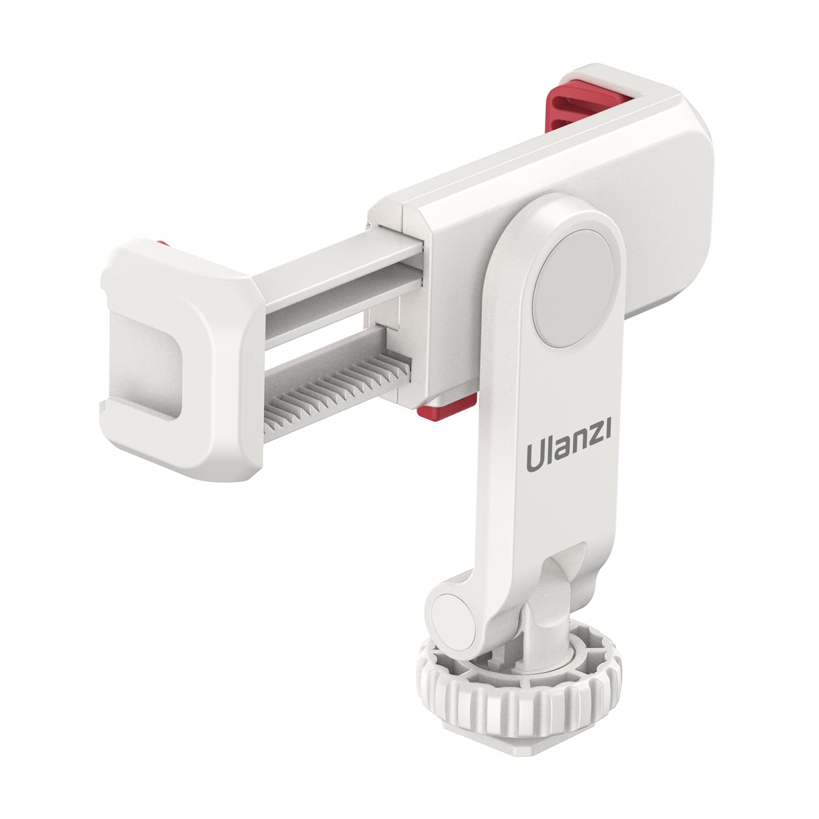 Ulanzi Phone Tripod Mount St 06S White, Universal Smartphone Mount Adapter With 2 Cold Shoe, 360    Rotates And Adjustable Cell