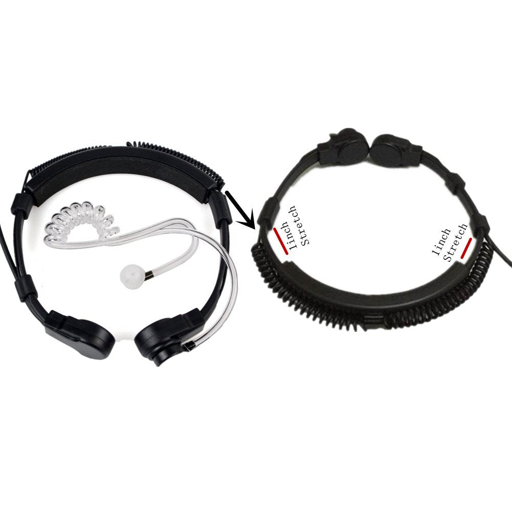 Lsgoodcare 3.5Mm Plug Adjustable Throat Mic Anti Noise Tactical Neckband Vocal Hands Free In Ear Military Air Tube Covert Earpiece Headset Compatible With Pc Computer Ps5 Cellphone Ect 3.5Mm Device