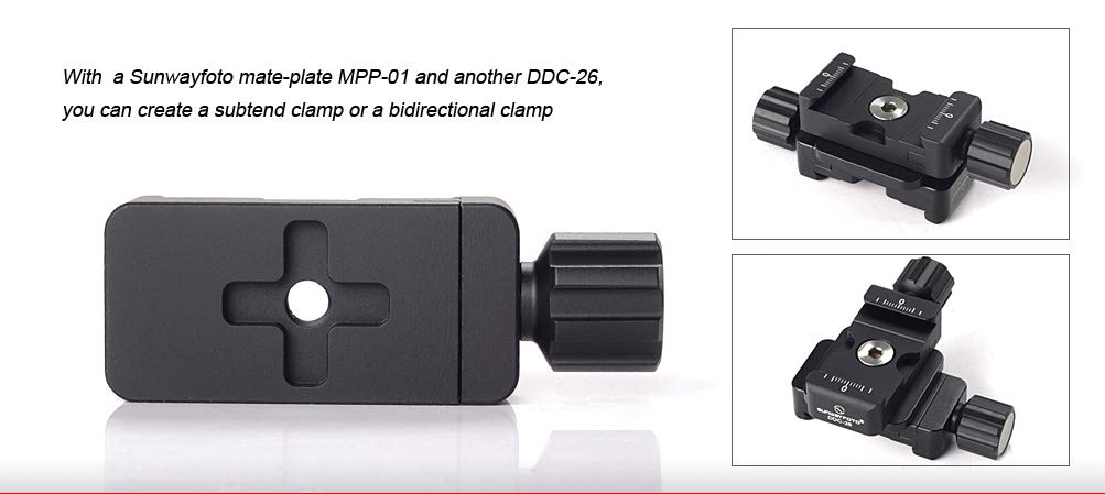 Sunwayfoto Ddc-26 26Mm Screw Knob Clamp Arca Compatible 1/4 Sunway