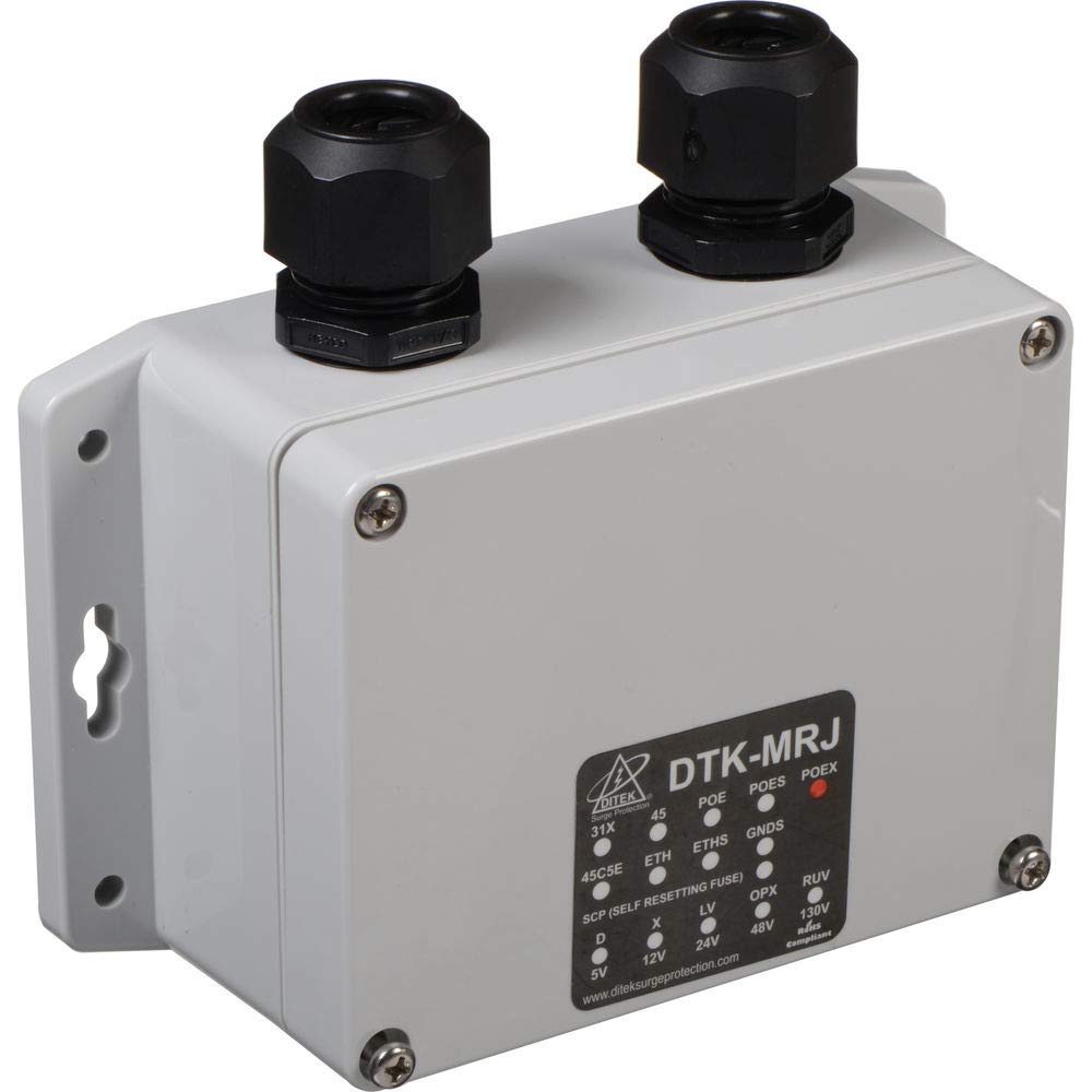 Ditek Dtk Mrjpoex Single Channel 10Gbe Poe Protector Outdoor Rated Nema 4X Enclosure Shielded Rj45 Connection