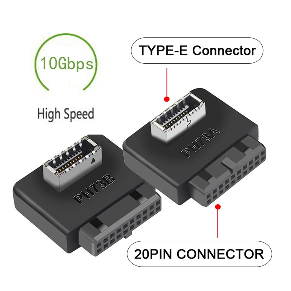Nfhk 2Pcs Usb 3.1 Front Panel Socket Key A Type E To Usb 3.0 20Pin Header Male Extension Adapter For Motherboard