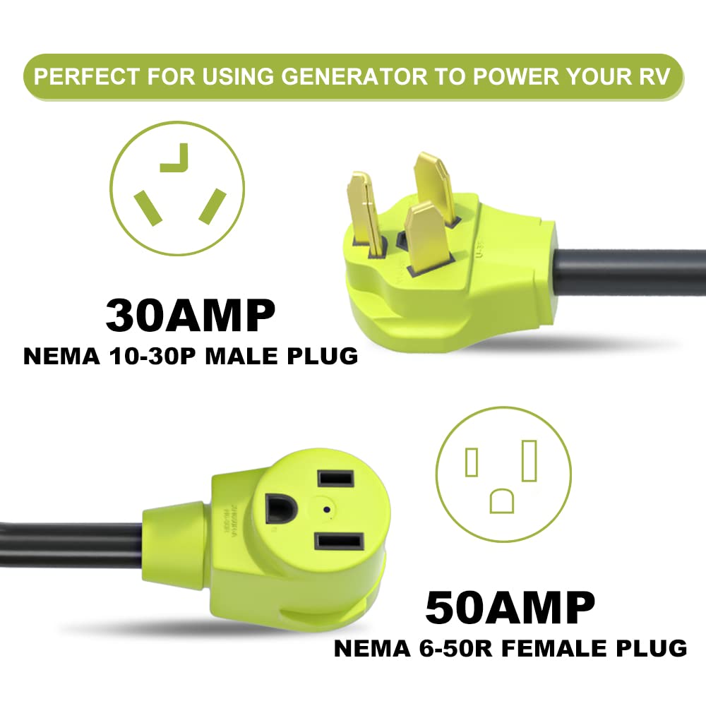 Aoweitour Welder Plug Adapter,Dryer 30 Amp To Welder 50 Amp Adapter,Nema 10 30P To Nema 6 50R,3 Prong Welder Adapter Cord,Stw 10