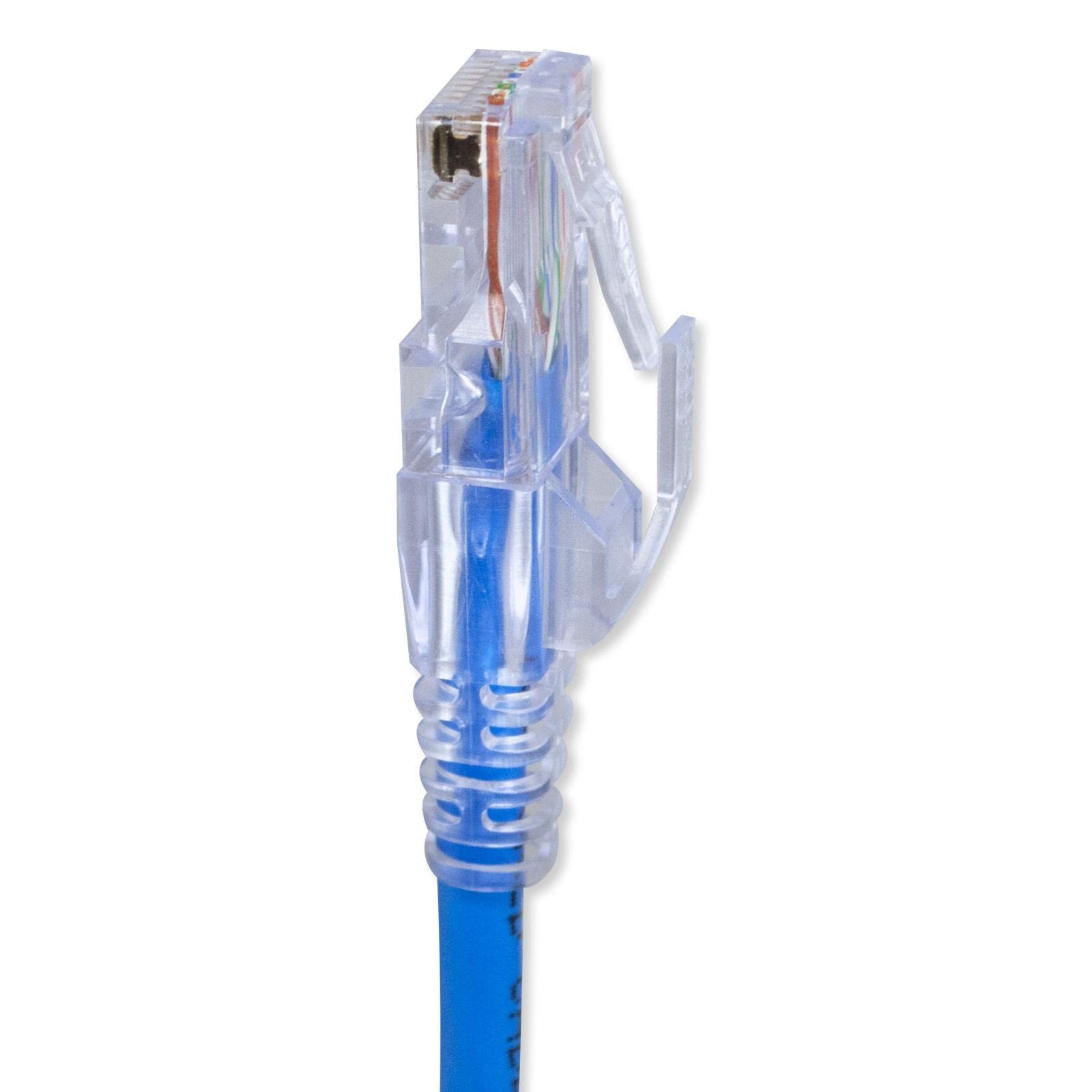 Simply45 Unshielded Pass Through Rj45 Modular Plugs   24Awg Solid For Cat5E Utp Cables And 28 26Awg Stranded   Light Blue Tint   100 Piece Jar   S45 1500