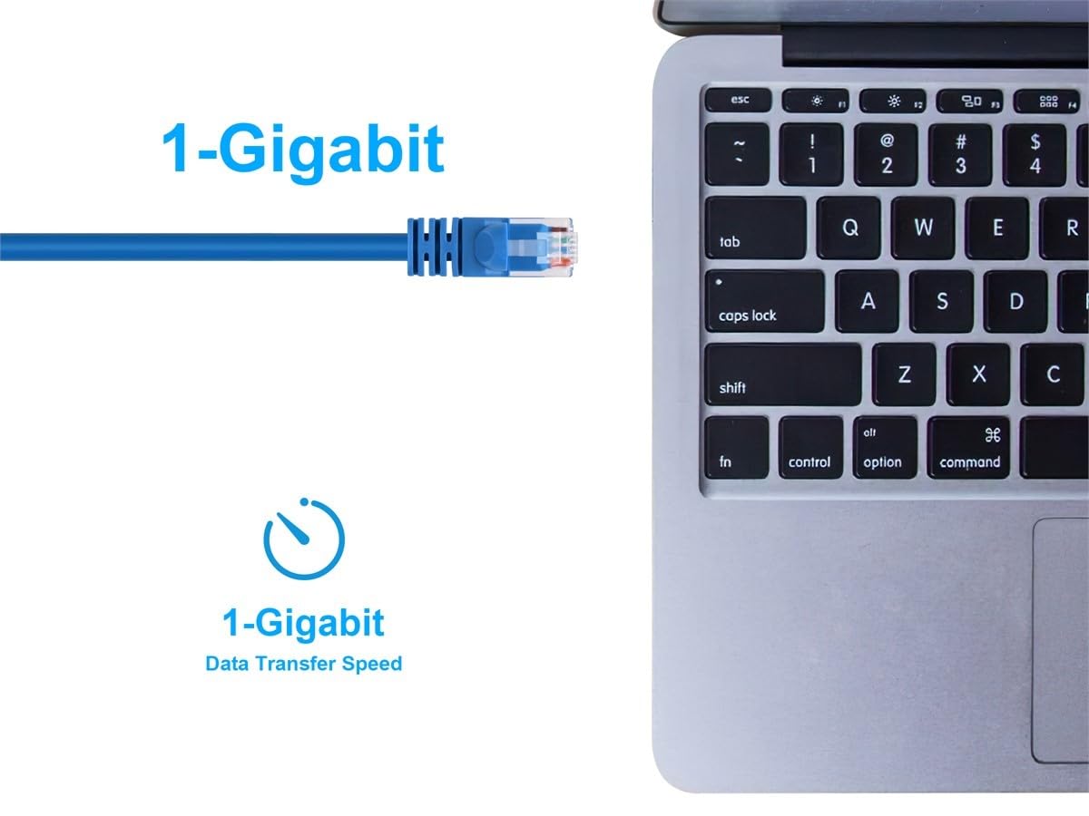 Monoprice 50Ft 24Awg Cat6 550Mhz Utp Ethernet Bare Copper Network Cable   Blue