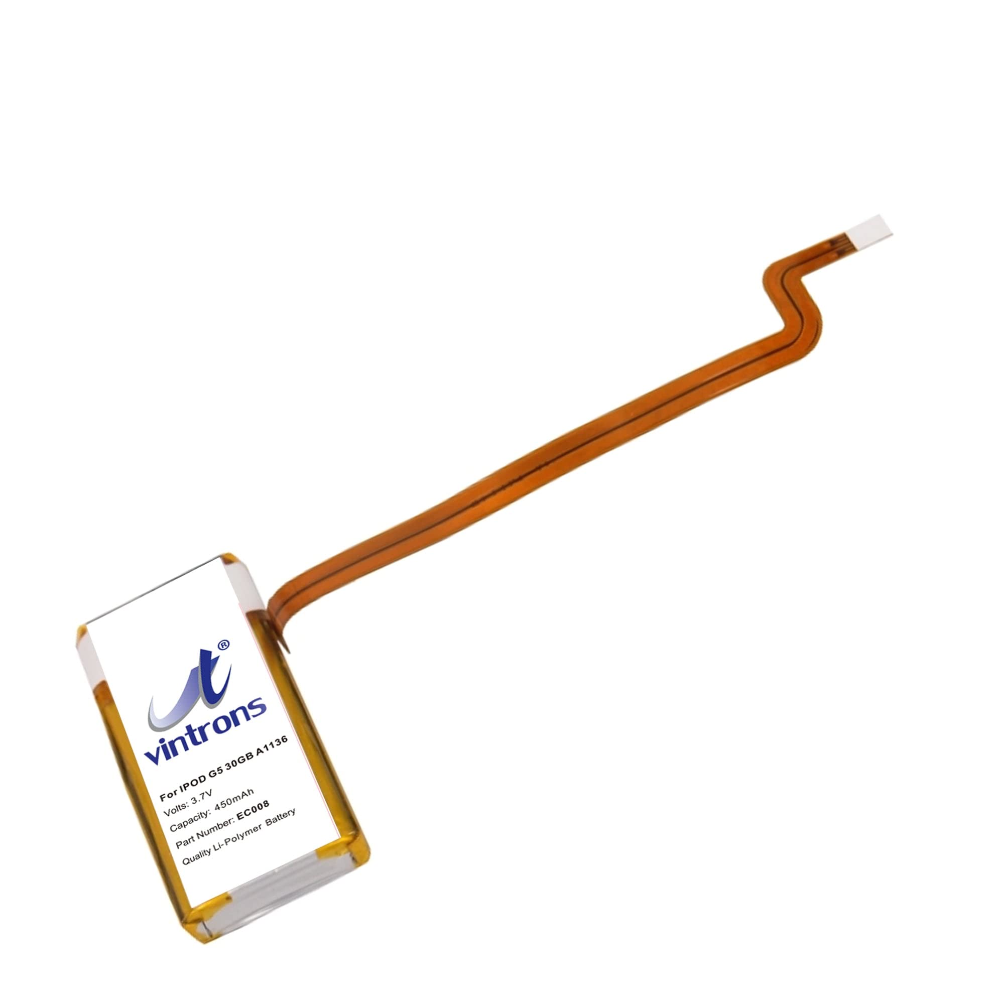 Vintrons 616-0227, 616-0229, 616-0230, Ec008 Battery For Ipod G5 30Gb A1136,
