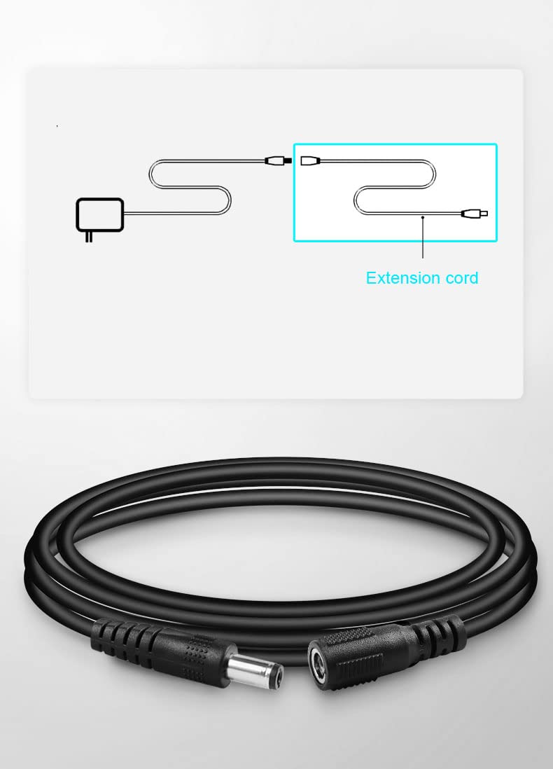 Mr.Power Guitar Effect Pedal Cord Dc Power Extension Cable, 5.5 X 2.1Mm Male To Female Guitar Effect Pedal Lead/Cord Extender Wi