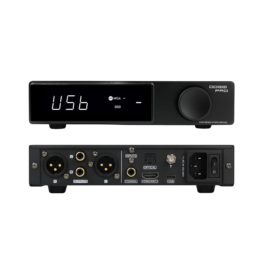 Smsl Do100 Pro 2 X Es9039Q2M Hifi Balanced Dac, Xmos Xu316 768Khz Dsd512 Desktop Home Audio Usb Dac, Usb/Bluetooth5.1/Opt/Coax/H
