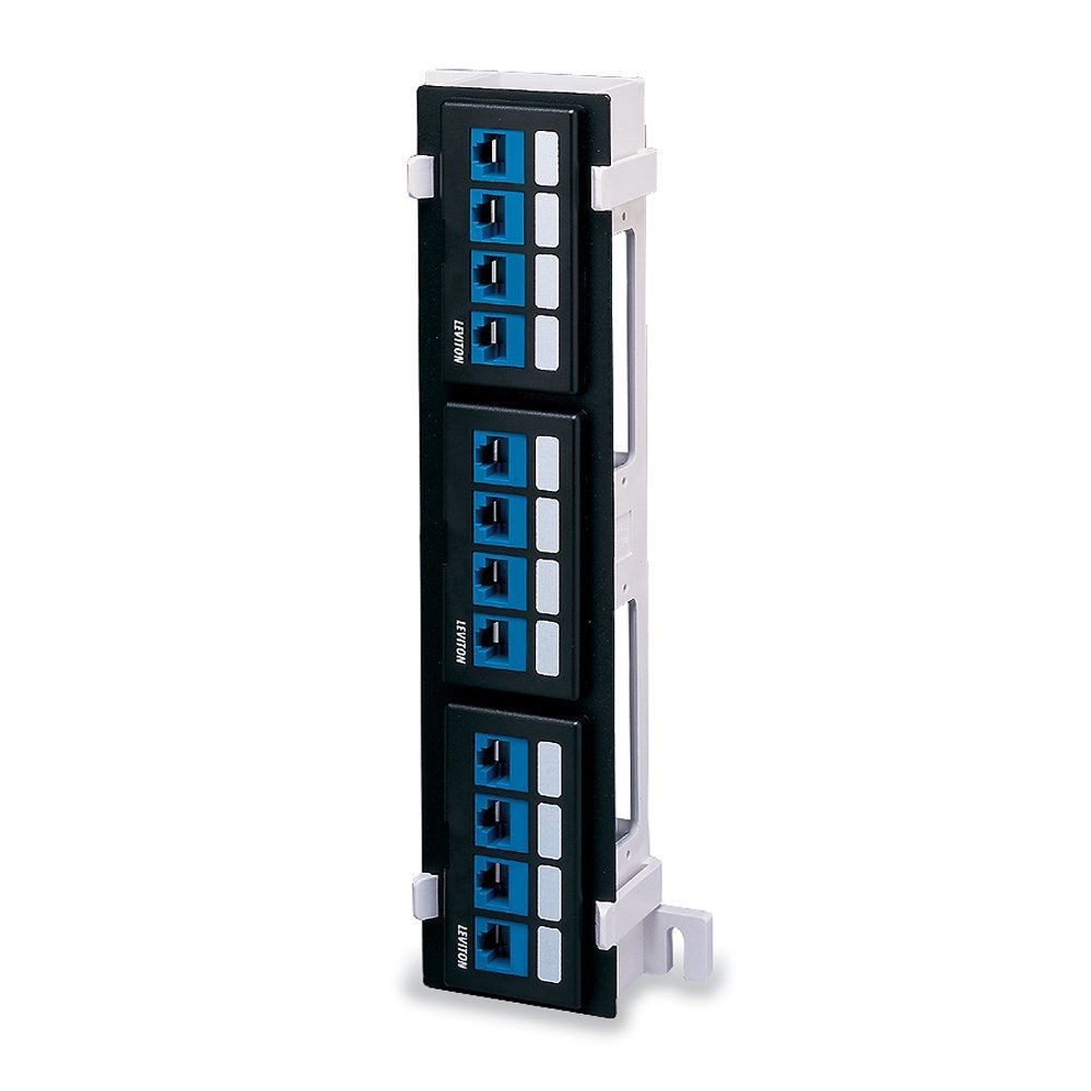 Leviton 49255 Q89 Quickport 12 Port Patch Block, Mounting Bracket Sold Separately,Black