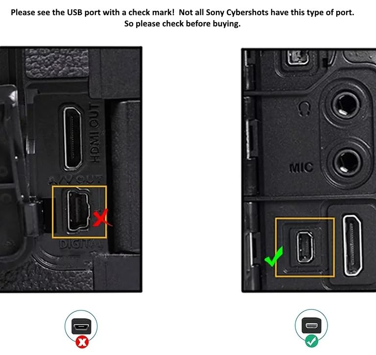 Camera Usb Pc Data Transfer & Battery Charger Cable For Sony Cybershot Dsch200 Dsc H200, Dsch300 Dsc H300, Dscw370 Dsc W370 Dscw