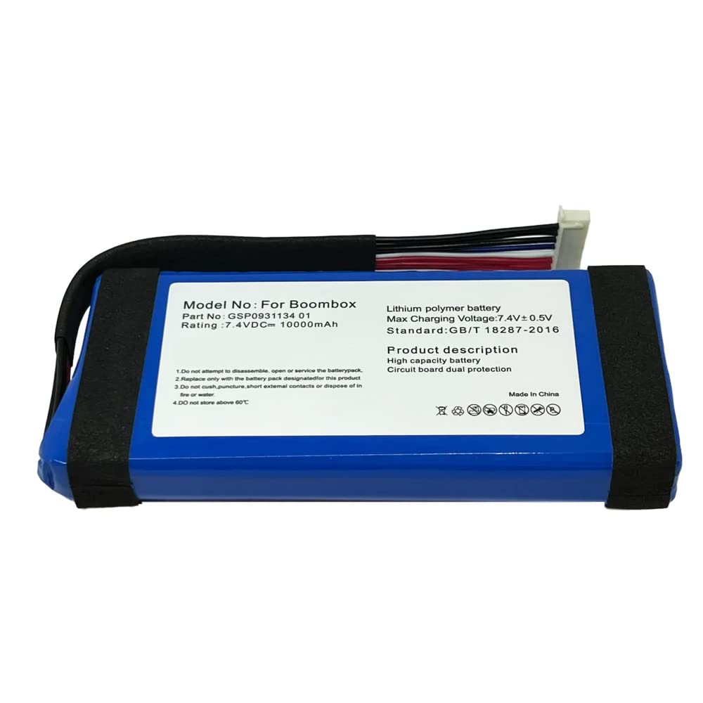 Mpf Products 10000Mah Gsp0931134 01 Battery Replacement Compatible With Jbl Boombox Waterproof Portable Bluetooth Speaker