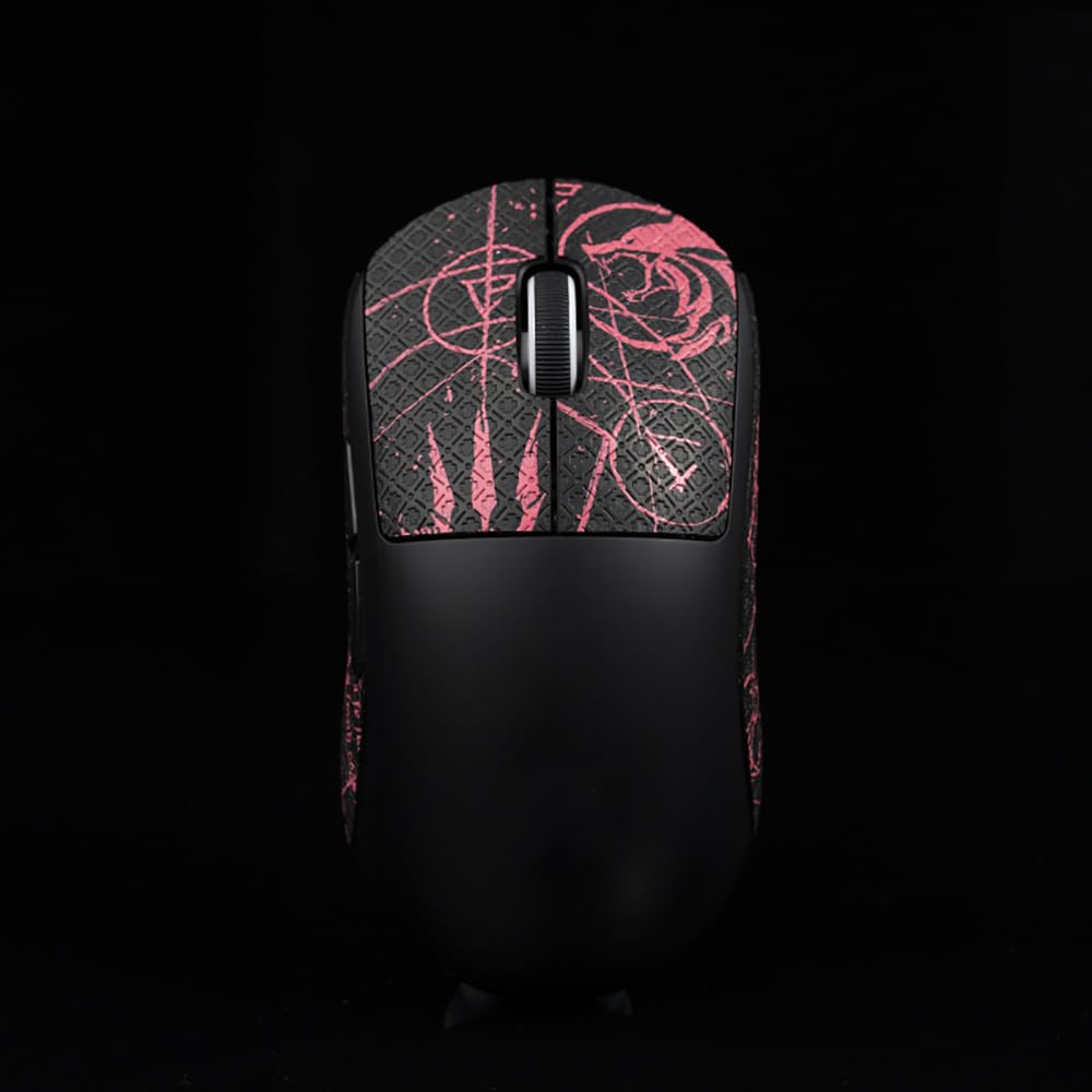 Hokeyio Mouse Grip Tape For Logitech G Pro X Superlight 2 Non Slip Suck Sweat Rose Red 0.4Mm