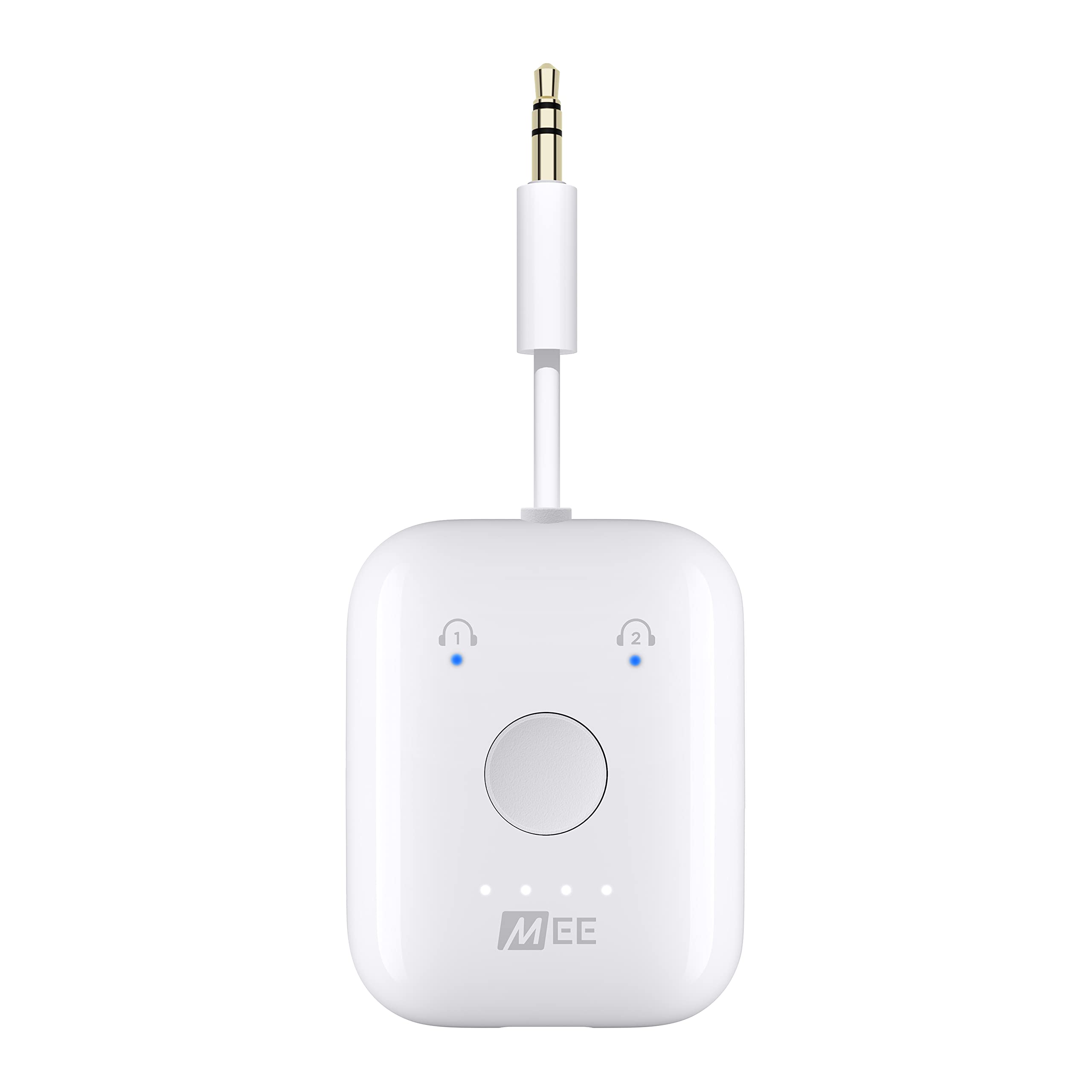MEE audio Connect Air in-Flight Bluetooth Wireless Audio Transmitter Adapter for up to 2 AirPods / Other Headphones; Works with 