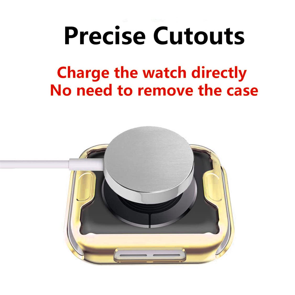 Hankn 4 Pack 45Mm Case Compatible With Apple Watch Series 9 8 7 45Mm Screen Protector Case, Soft Tpu Full Coverage Plated Shockp