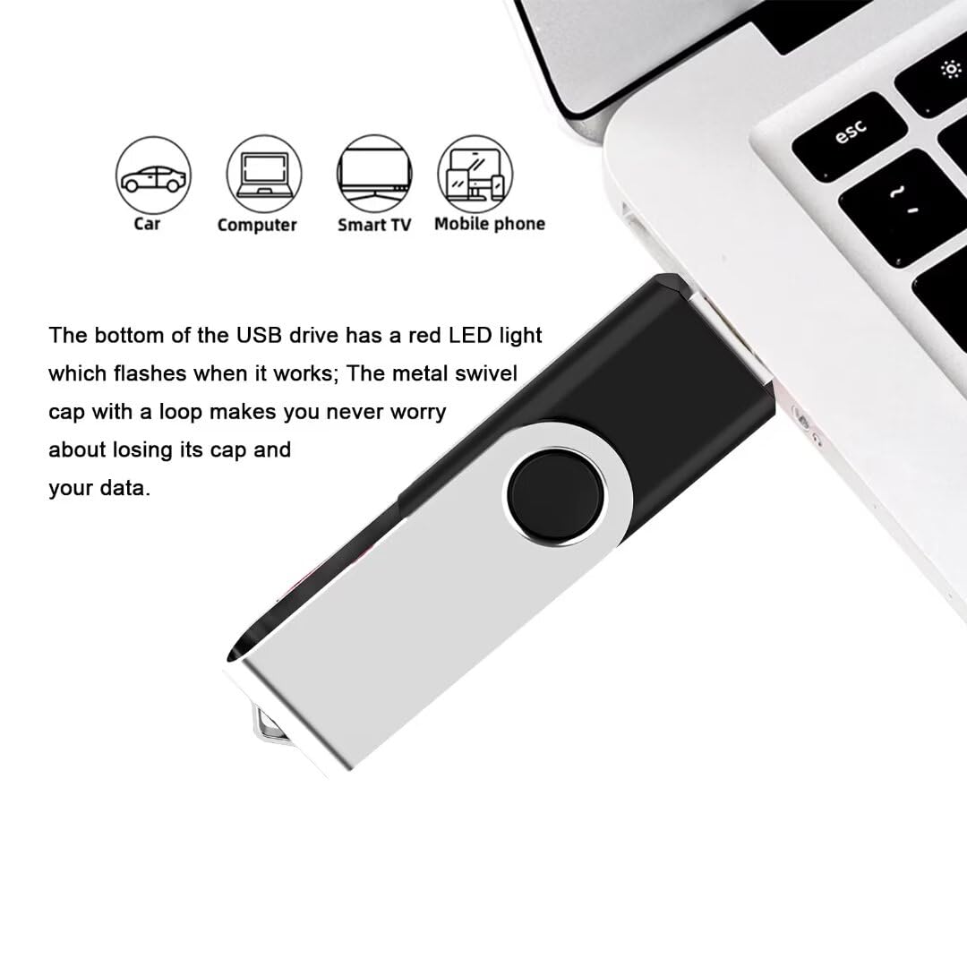 Makactua Usb Flash Drive 2G 20 Pack Bulk Usb 2.0 Flash Drives Thumb Drive Swivel Memory Stick Jump Drive Pen Drive Zip Drive