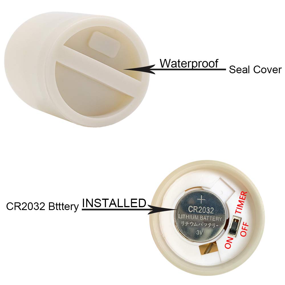 Genswin Waterproof Outdoor Flameless Candles Flickering With Timer, Battery Operated Led Pillar Votive Tealight Candles(Battery