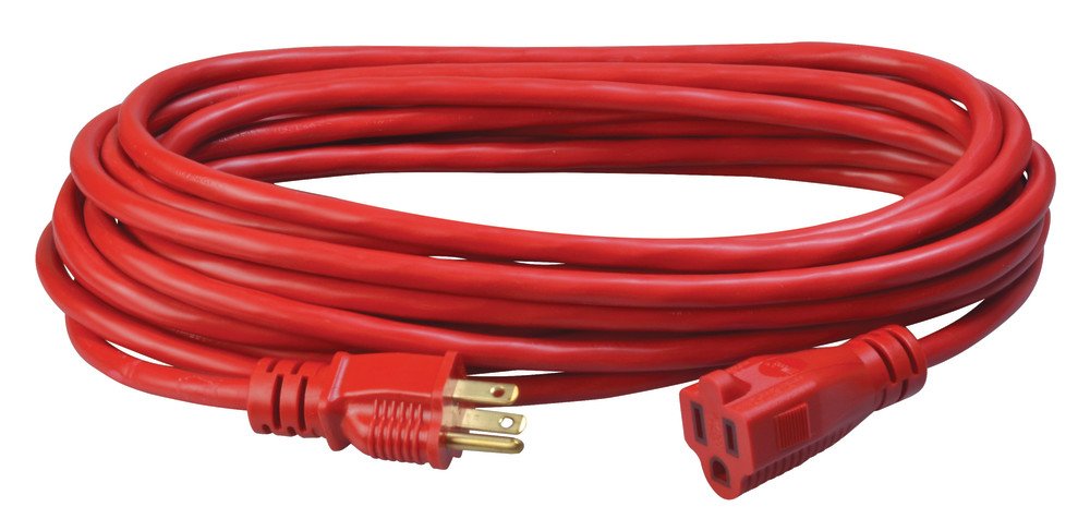Southwire Medium Duty Extension Cord, 25Ft, 14 Gauge, 3 Conductor, General Purpose Extension Cord, Sjtw, Red, 2407Sw8804