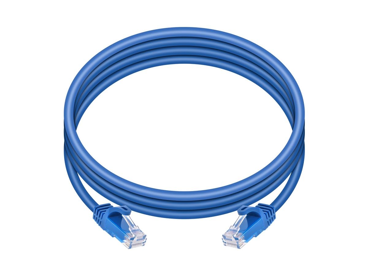 Monoprice Cat6 Ethernet Patch Cable   Snagless Rj45, 24Awg Stranded Pure Bare Copper Wire, 550Mhz, Utp, 7 Feet, Blue   Flexboot