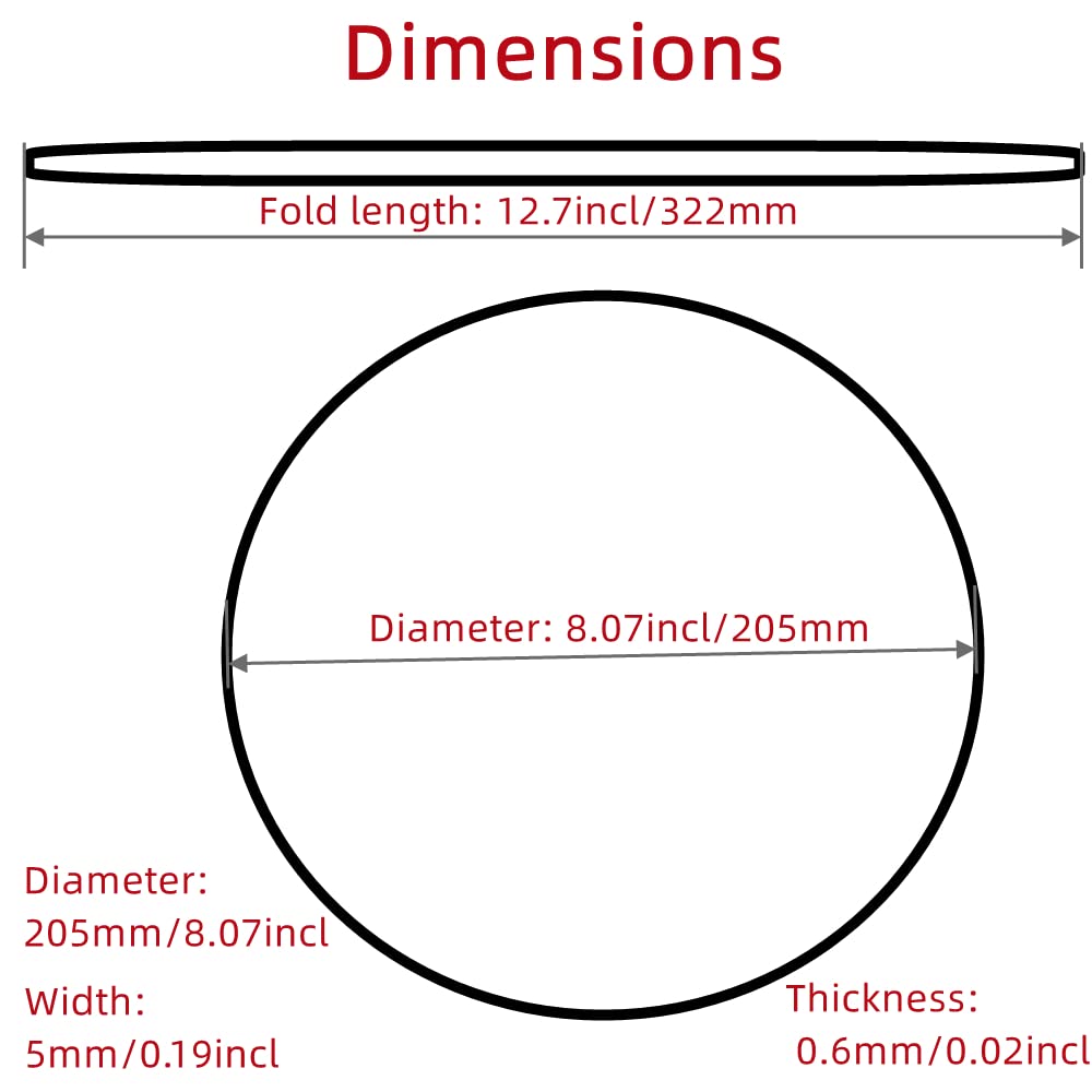 Sam&Johnny New Turntable Belt 205 * 5 * 0.6Mm/322Mm Rubber Belts Replacement For Gramophone Turntable Player Record Player(2 Pcs