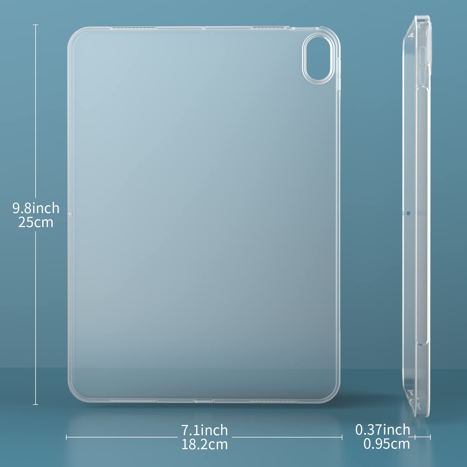 Asgens Case For Ipad Air 4 10.9'' 2020/Air 5 10.9 2022, Silicone Transparent Clear Soft Tablet Case For Ipad Air Model A2072/A23