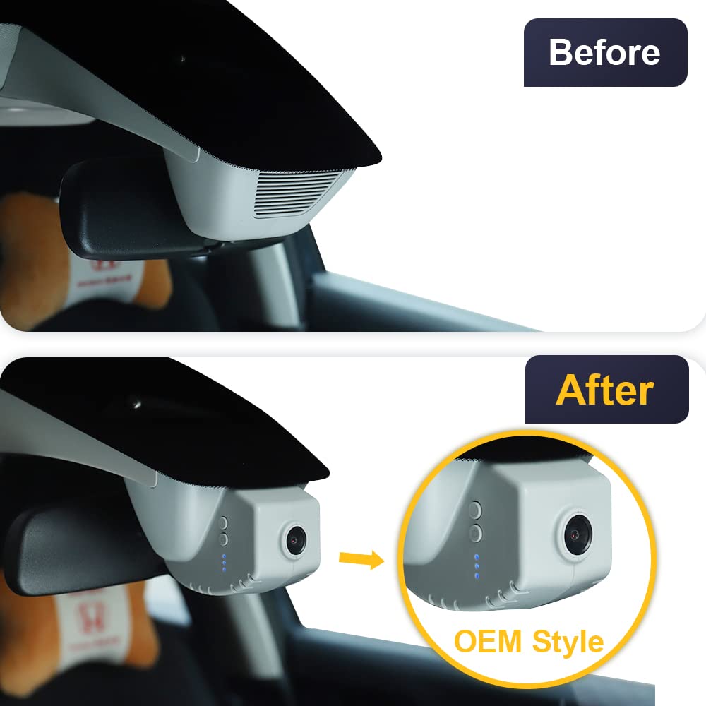 Fitcamx 4K Dash Cam Suitable For Honda Civic 2022 2023 2024 Type R Sport Lx Ex Touring, Oem Factory Look, Uhd 2160P Video, Loop