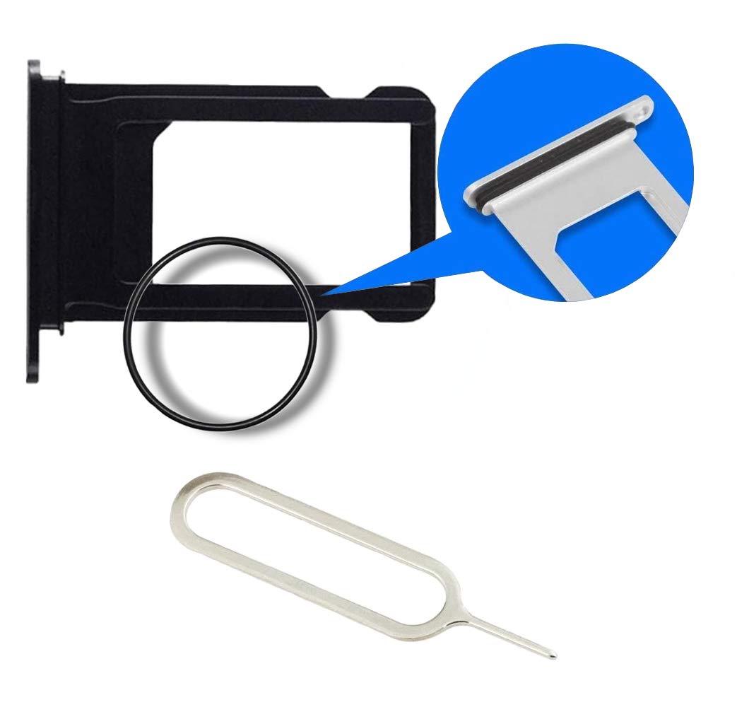 Mmobiel Sim Card Slot Tray Holder Replacement Compatible With Iphone X   5.8 Inch   2017   Incl. Rubber Gasket And Sim Pin   Bla