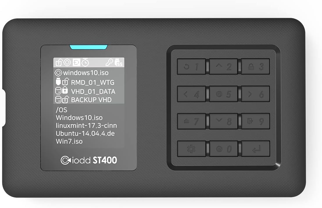 iodd ST400(1TB SSD) ST400 2.5 inch Enclosure/USB-C/Bootable Virtual ODD&HDD / AES256 Encryption Max up to 76 Digits/Write Protec
