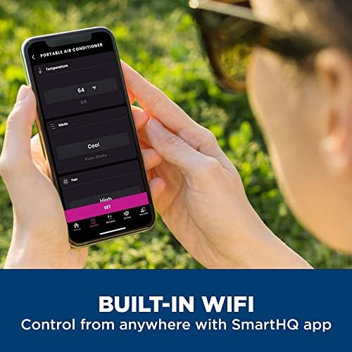 Ge 10,500 Btu Smart Portable Air Conditioner For Medium Rooms Up To 450 Sq Ft, Gray