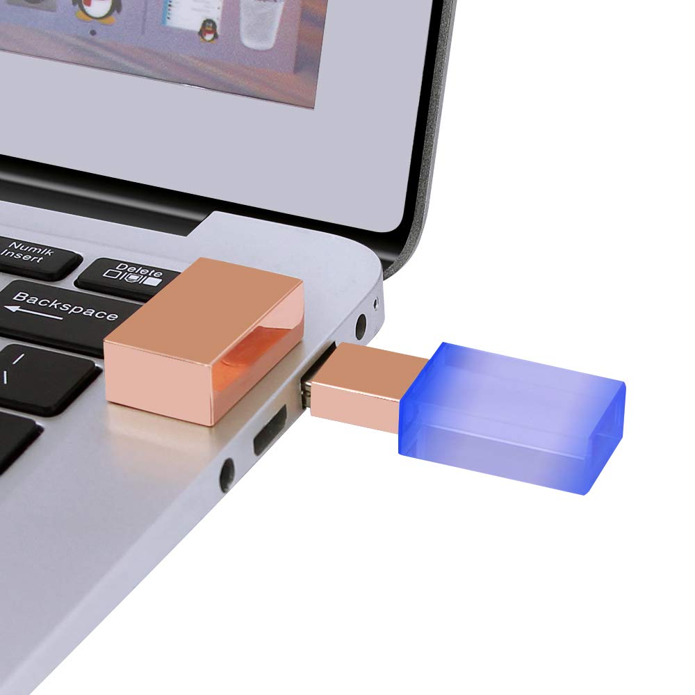 32Gb Usb 2.0 Flash Drive, Firstmemory Crystal Transparent Genuine Pen Drive Led Light Memory Stick Waterproof Wedding Gift Thumb