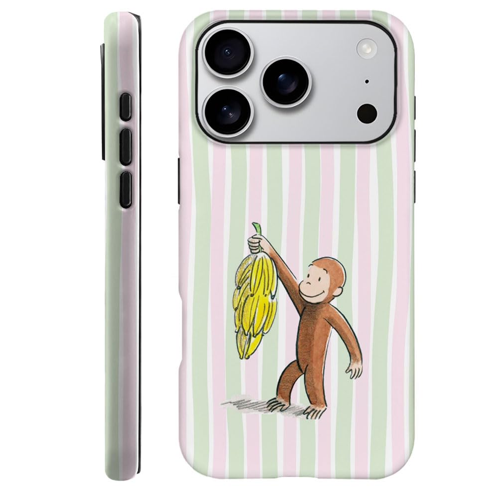 Case for iPhone 17 Pro - [Drop Protection Phone Cover] - Hybrid Case for Girl Women - Funny Monkey Stripes 03