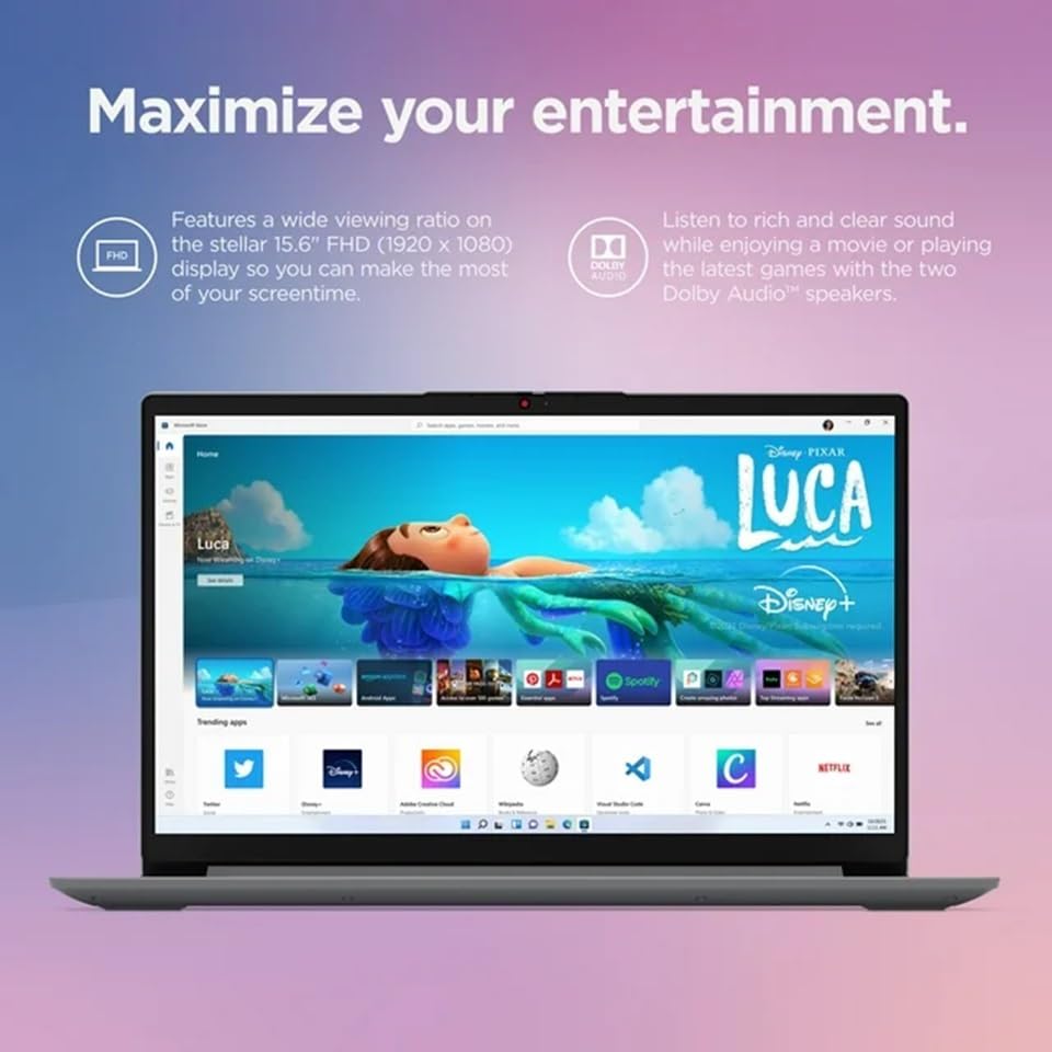 Lenovo Ideapad Laptop, 15.6 Touch Fhd Display, Student, Business, Intel Core 5-120U 10-Core (Beats I5-1335U), 8Gb Ddr5(Beats Ddr