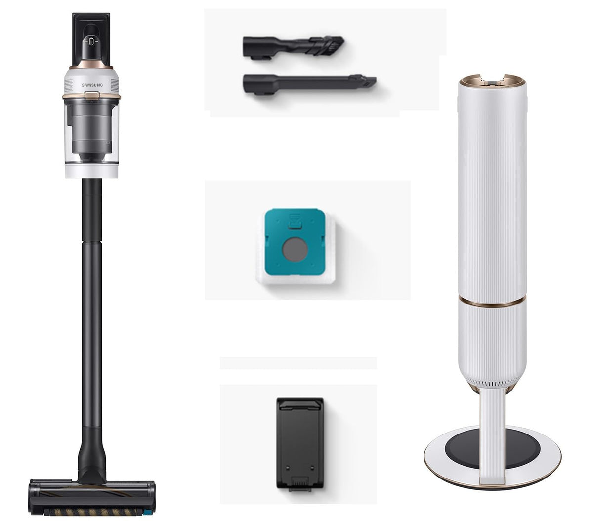 Samsung Bespoke Jet Cordless Stick Vacuum Cleaner W/Clean Station, Powerful Multi Surface Floor Cleaning For Carpet, Hardwood, T