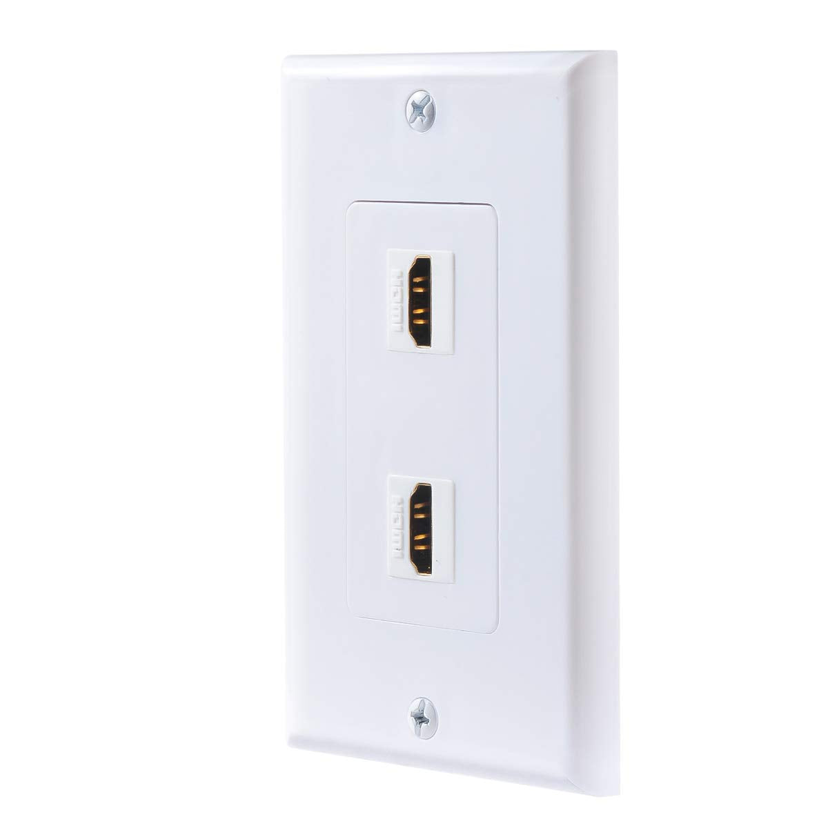 TENINYU Dual HDMI Wall Plate 4K 60Hz HDR Ethernet 2-Port White WP-LHDM ...