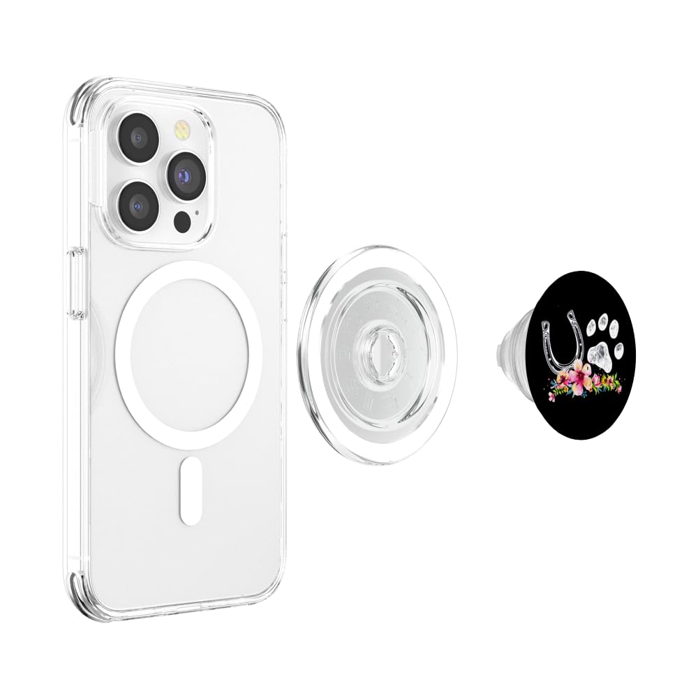 Floral Flowers Horse Lover Pretty Cute Dog Paw Horse Cool Popsockets Popgrip For Magsafe
