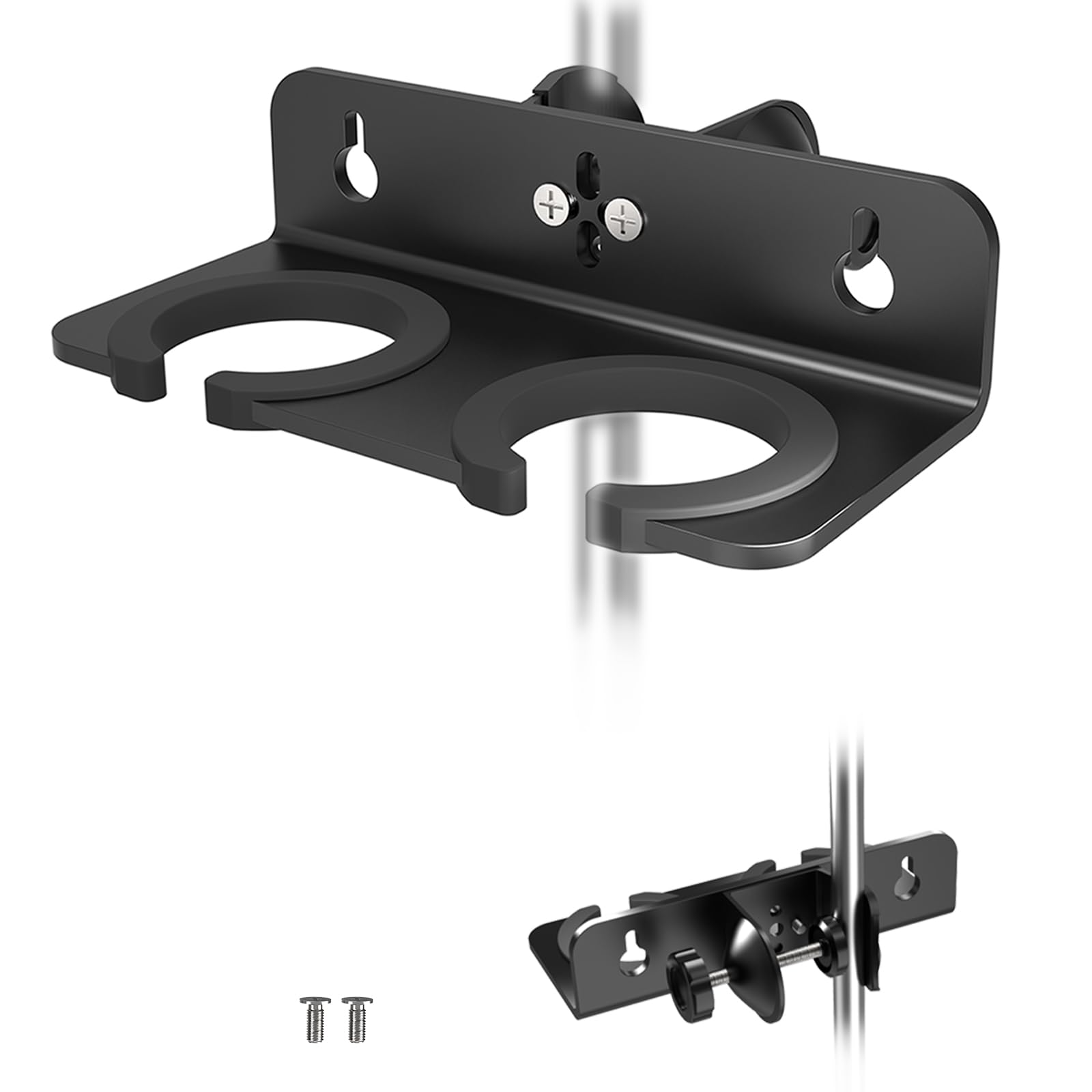 ?Latest Model? Clamp-On Multi Microphone Holder for mic Stand and Wall Mounted Holds Up to 2 Handheld Dynamic Clamp Mic Clip, Id