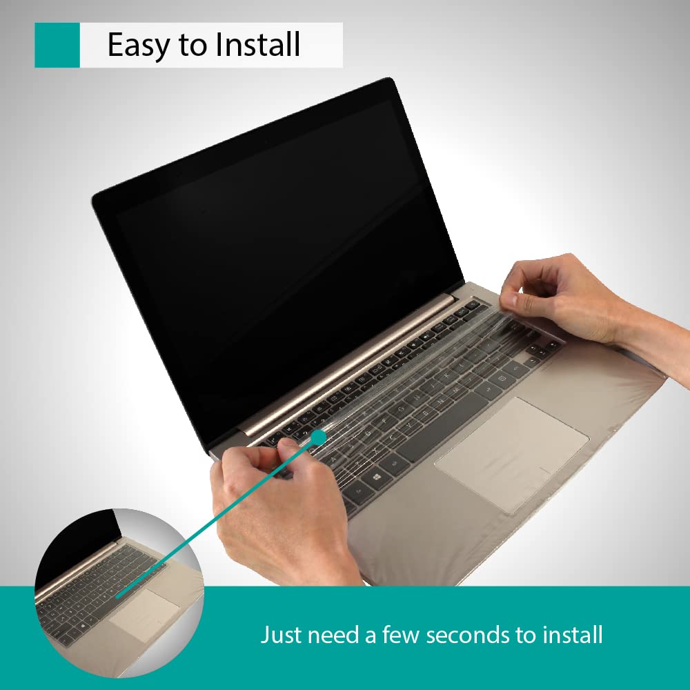 Universal Keyboard Cap [3-Pack] - Ultra Thin Keyboard Cover For Laptop Keyboards, Fits Most 13-17 Models - By Green Onions Suppl