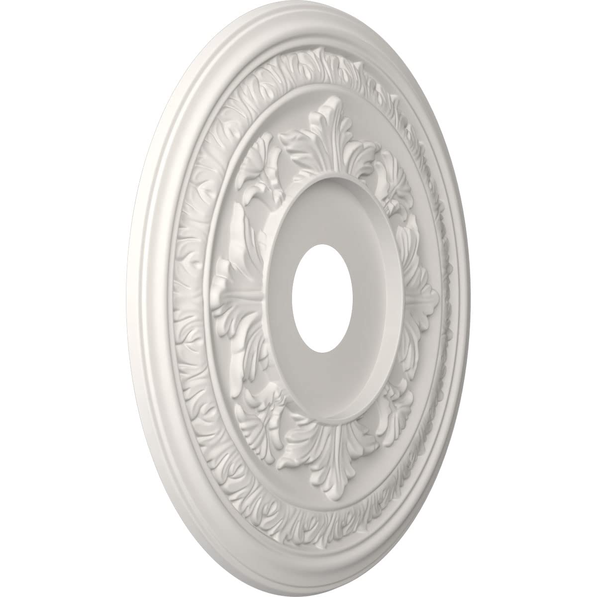 Ekena Millwork Cmp19Bagbw Baltimore Thermoformed Pvc Ceiling Medallion (Fits Canopies Up To 7 3/4''), 19''Od X 3 1/2''Id X 1''P,