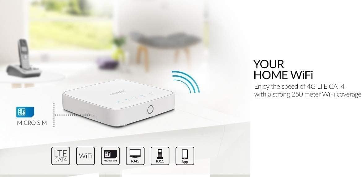 Router Alcatel Link Hub 4G Lte Unlocked Worldwide Hh41Nh Multibam 150 Mbps Wi Fi (4G Lte Usa Latin Caribbean Euro Asia Africa) +