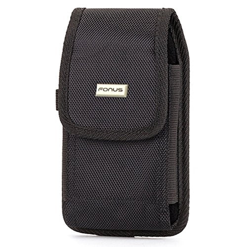 Vertical Heavy Duty Rugged Canvas Case Cargo Belt Clip Holster Cover With Card Slot Pouch For At&T Samsung Galaxy Express 3