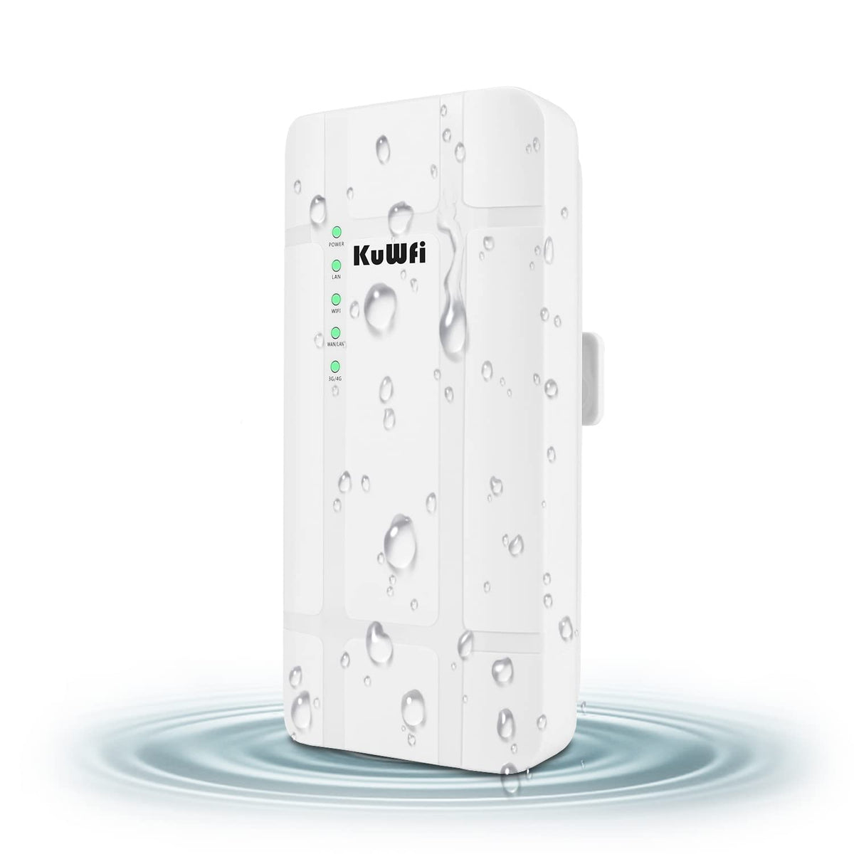 Kuwfi 300Mbps Outdoor 4G Lte Cpe Wifi Router With Sim Card Slot Cat4 Sim Routers With Poe Adapter Work With Ipcamera Or Outside Wifi Coverage (Us Version B2/B4/B5/B12/B13/B14/B66/B71)