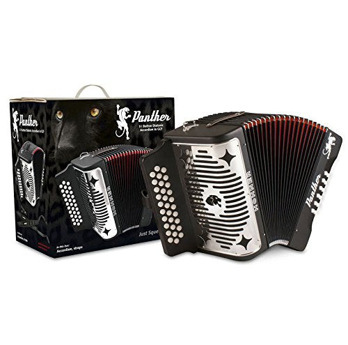 Hohner Panther G/C/F 3 Row Diatonic Accordion   Black