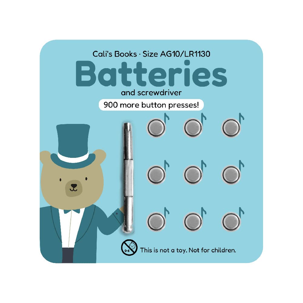 Cali'S Books Battery Kit For Interactive Musical Books. Battery Kit With 9 Ag10 Lr54 Batteries And Small Screwdriver For Sound B